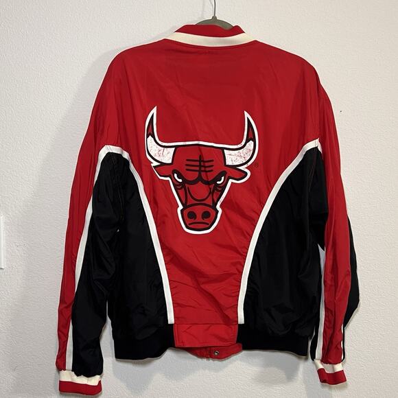 Champion Chicago Bulls Pregame Warm-Up Jacket Size XL Red Black VTG 90s RARE MJ - Picture 10 of 16